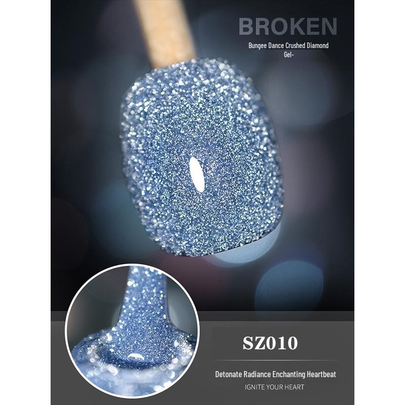 18-Color Ultra Bright Crushed Diamond Glitter Nail Gel Polish