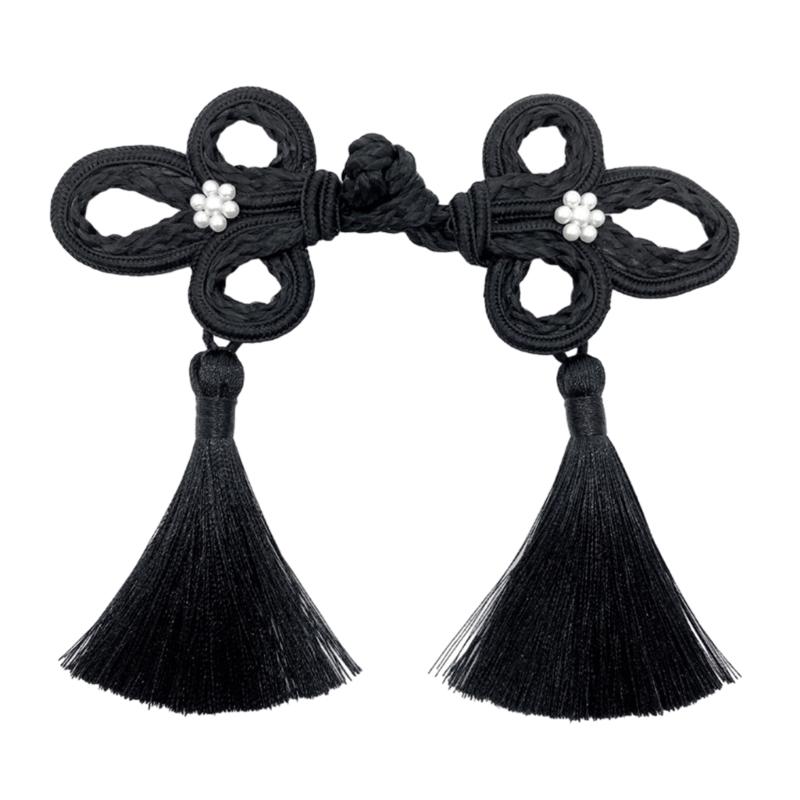 

Tassels Frog Buttons Chinese Traditional Cheongsam Sew On for DIY Handcraft чорний