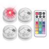 4pcs 13Colors 4 Modes Mini Submersible LED Lights With Remote Control Small Tea Light Underwater Light Reusable Waterproof