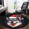 1PC Christmas Wolf Office Round Area Rug,  Mat Suitable ForOffice, Under Office Chairs Bedroom Living Room Home Decor, Room Deco