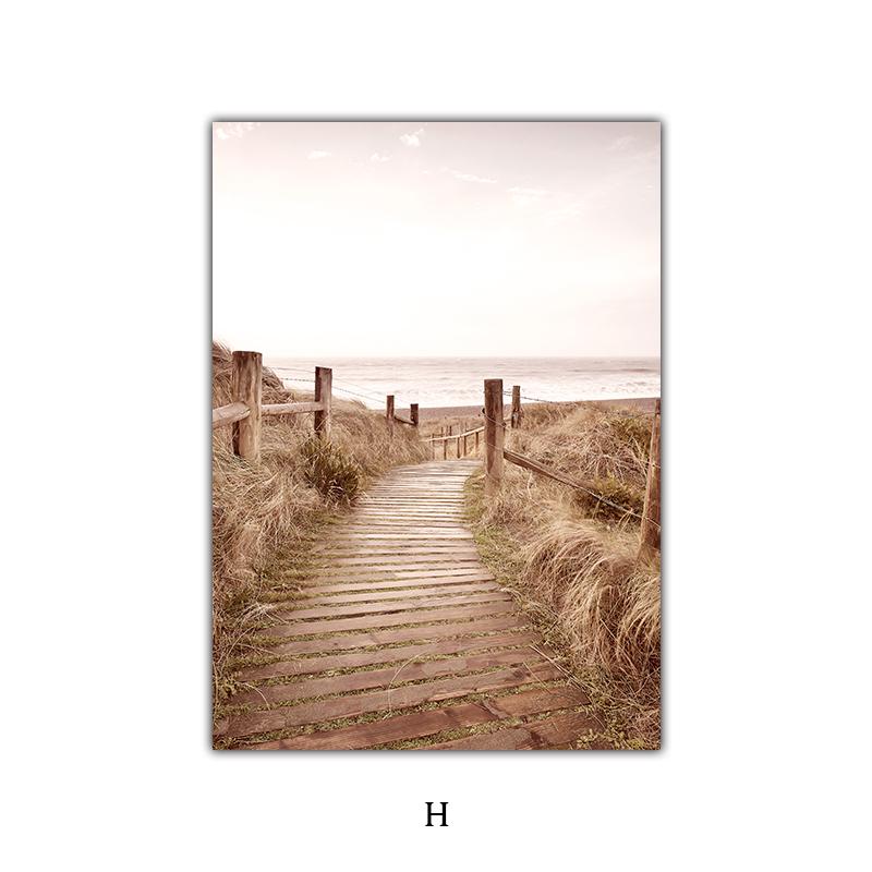 Skandynawia obraz ścienny na płótnie drzewo kwiatowe plaża abstrakcyjny krajobraz plakaty i druki zdjęcia do wystroju salonu