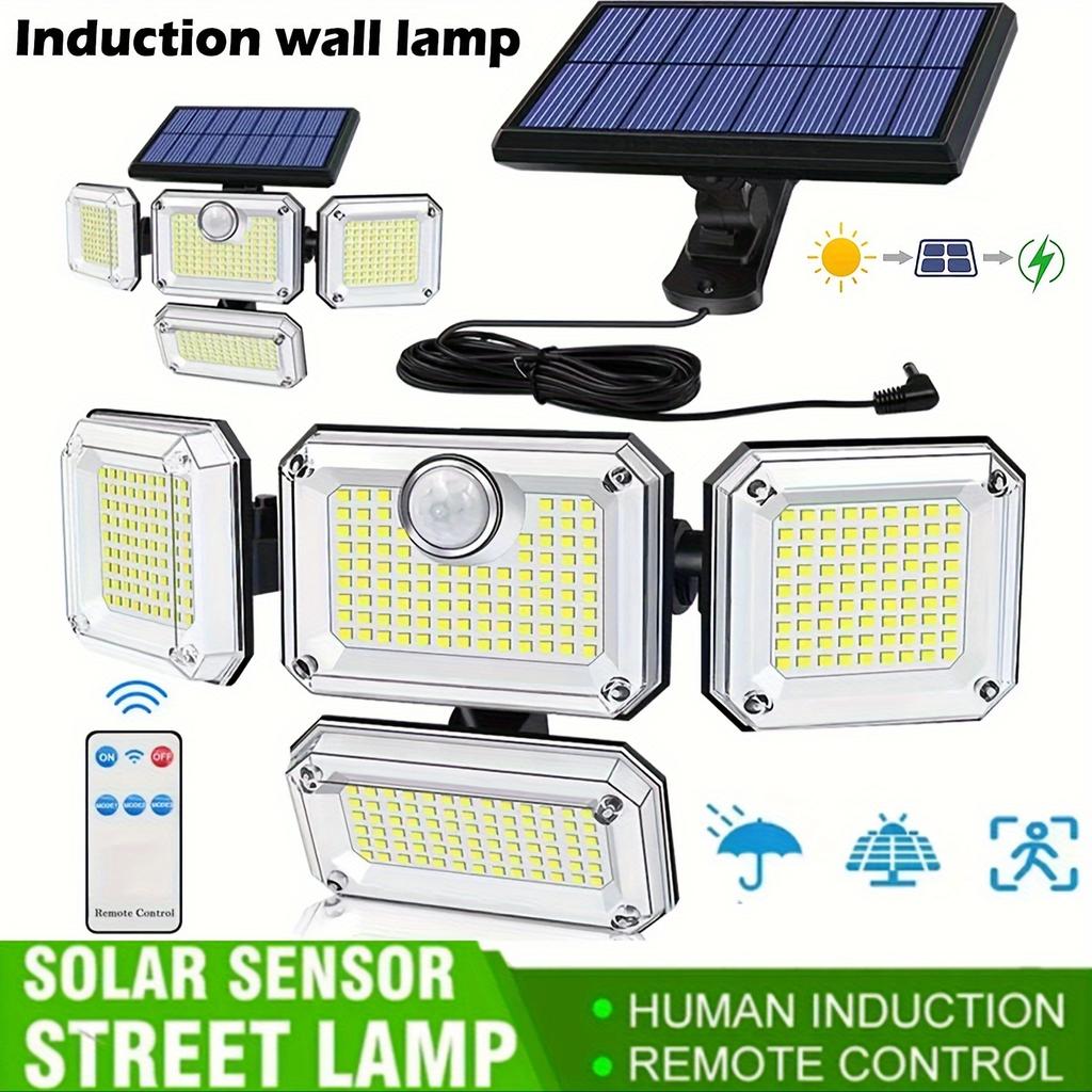5000mah Outdoor Solar Lights 333 LED Motion Sensor 3 Modes Waterproof Security Street Wall Lamp Spotlight for Yard Garden Decor