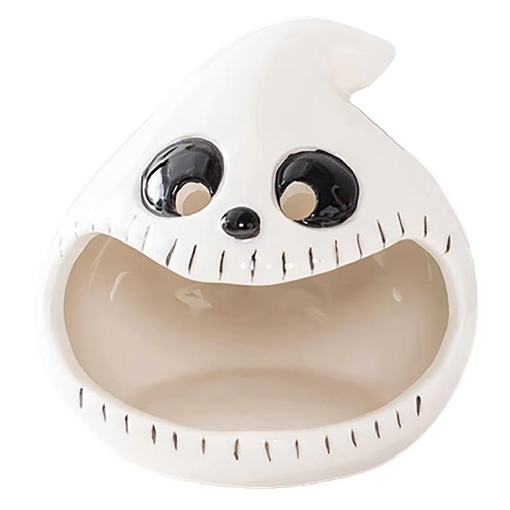 Halloween Ceramic Ghost Candle Holder Candlestick Candy Storage Ceramic Ghost Candlestick for Party Centerpieces Decor
