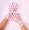 Lace Mesh Bridal Wedding Gloves with Bow - Elegant Vintage Sun Protection