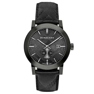 BU9906 City Black Leather Strap Men's Watch