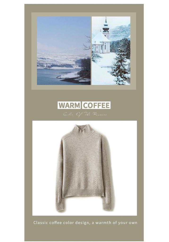 2023 Autumn/Winter Women's High Neck Thick Loose Knit Sweater
