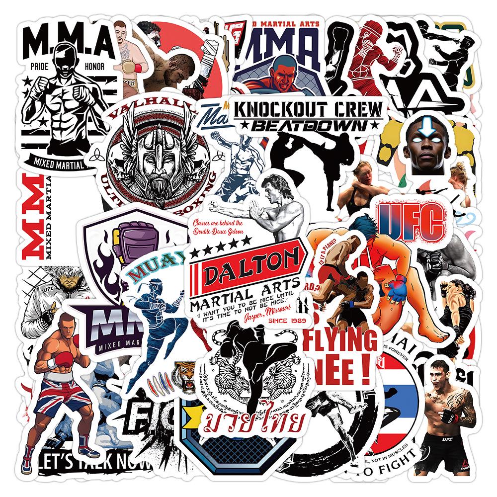 50PCS Mixed Martial Arts Graffiti Stickers – Waterproof, Non-repeating, Perfect for Phone and Luggage Decor