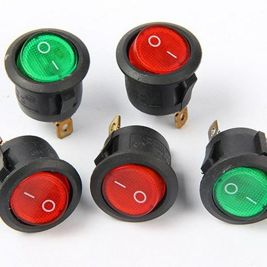 Runhao KCD1-105BN/106 Small Round Rocker Switch