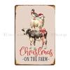 Christmas On The Farm Farmhouse Country Christmas Funny Cows Sheep Duck Metal Plaque Poster Create Club Tin Sign Poster