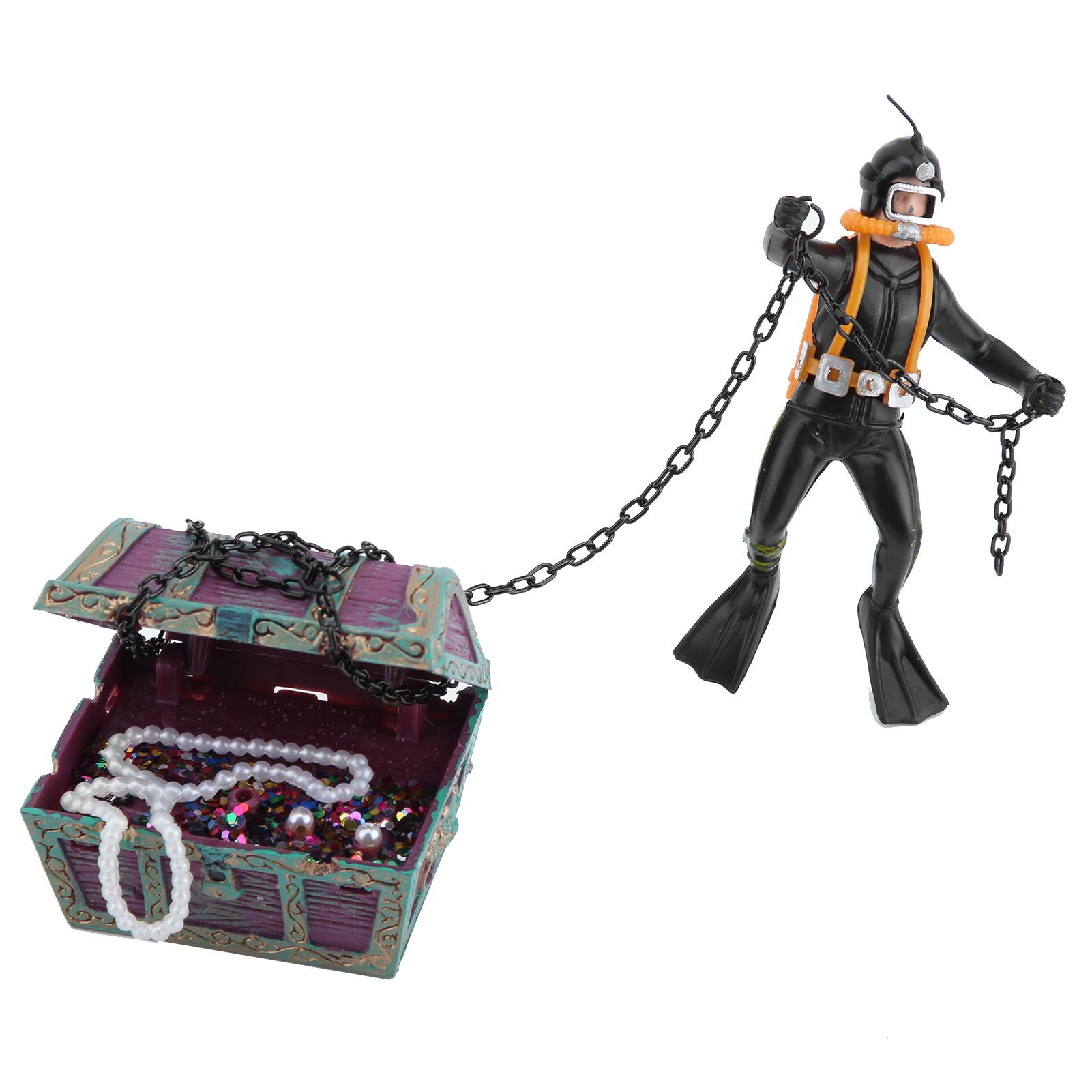 

Creative Aquarium Ornament Treasure Hunting Frogman Ornaments Fish Tank Decoration