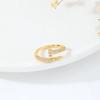 Women Adjustable Nail Ring Korean Fashion Punk Cubic Zirconia Ring Daily Simple Jewelry
