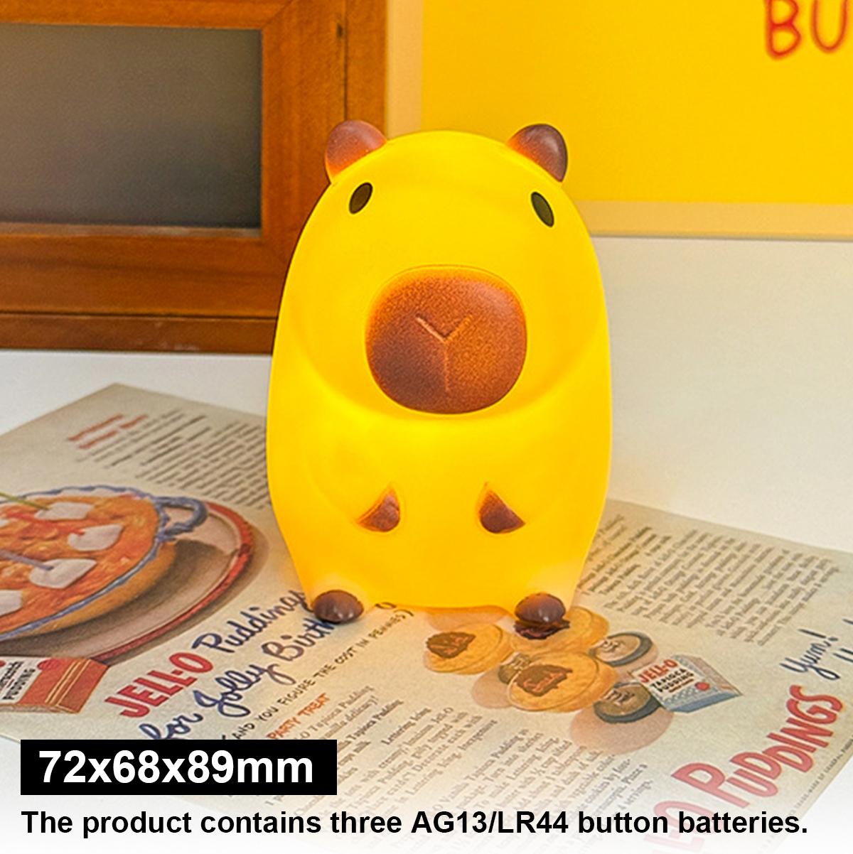 

Cute Pet Capybara Night Light Cute Cartoon Living Room Light Cute Night Light Light Dimming LED Capybara Office Desk Pat Light