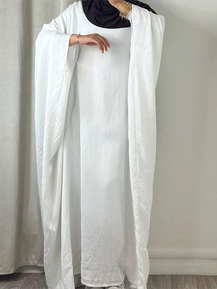 Ramadan Eid Weiche Crepe Khimar Batwing Abaya Dubai Islam Muslim Modest Afrikanische Kleider für Frauen Kaftan Kebaya Robe Femme Musulma