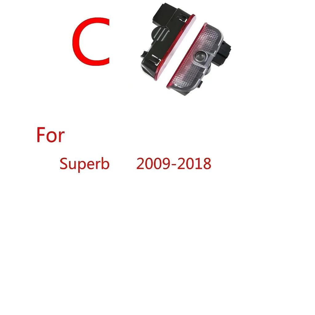 For Skoda VRS Kodiaq GT Superb 3V 3T B6 B8 Octavia 2 3 A5 A7 MK2 MK3 Karoq Car LED Door Logo Projector Light Accessories