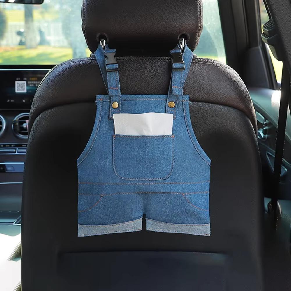 Adjustable Jeans Shape Car Tissue Box Creative Car Headrest Tissue Holder  Center Console Style 2