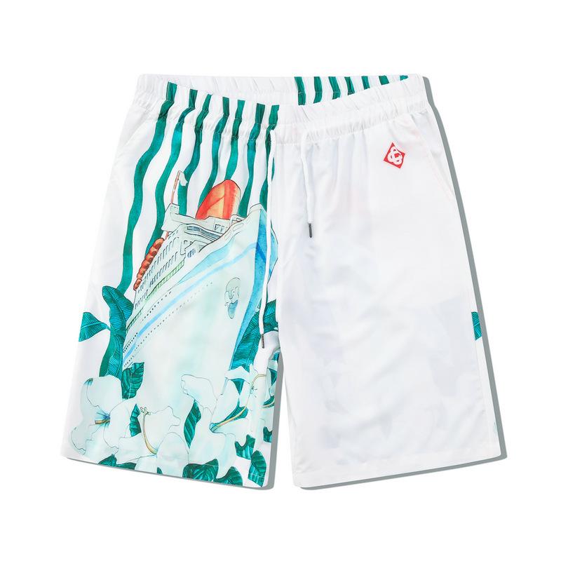 

Мужской комплект из ретро-пляжного кардигана и шорт Chaoshenshi - повседневный европейский и американский принт M