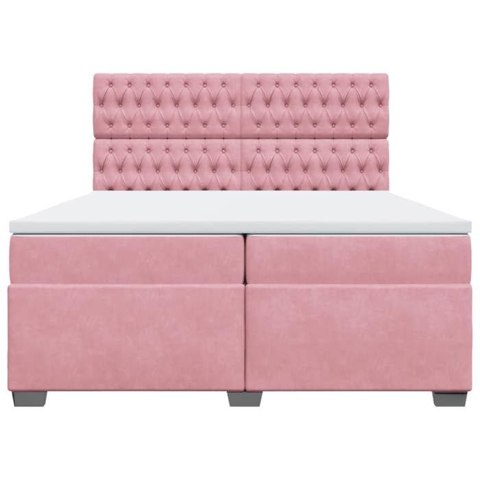 Maison Exclusive - Sommier à lattes de lit avec matelas Rose 200x200 cm Velours