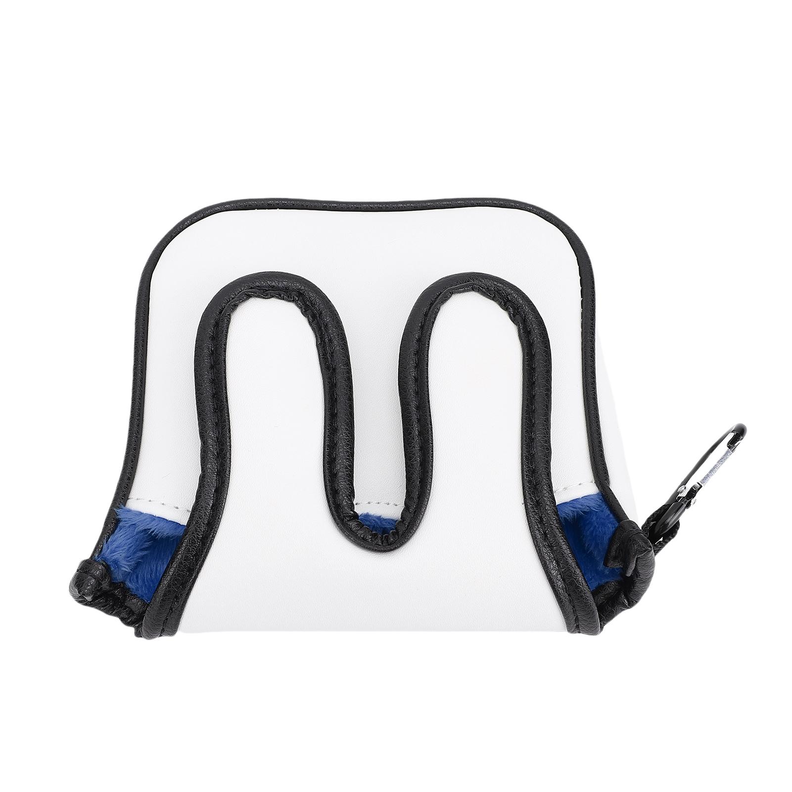 

Putter Headcover Funny PU Soft Lining Anti Collision Dust Proof Club Protective Head Cover for Square Club Blue синий