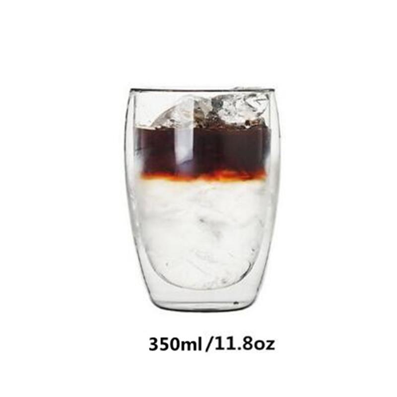 Double Wall Glass Cups Espresso Coffee Mugs Heat-Resistant Transparent 80/250/350/450ml with Double Bottom for Home & Kitchen