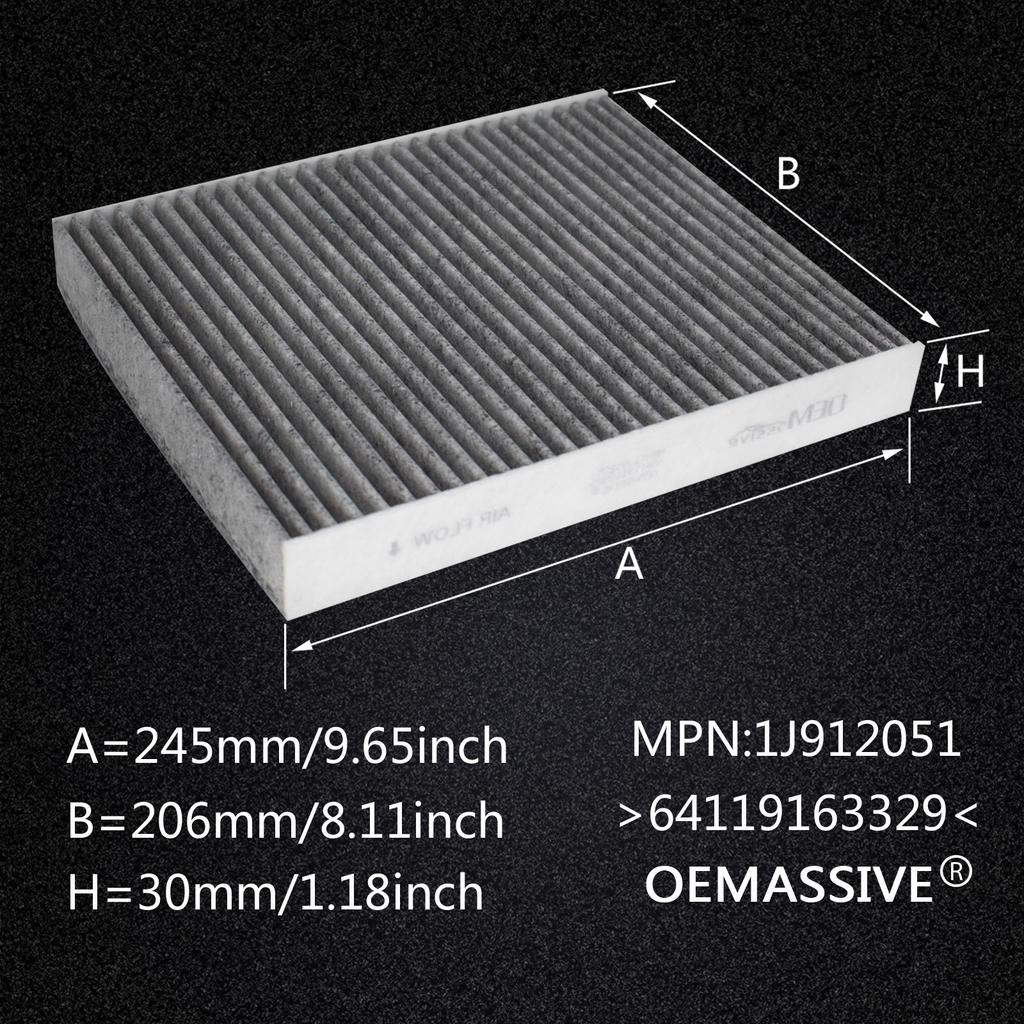 2x Pollen Cabin Air Filter For Alpina B5 D5 B6 B7 BMW 5 F07 F10 F11 F18 6 F06 F12 F13 7 F01 F02 F03 F04 64119163328