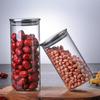 Barattolo di Vetro Trasparente per Conservazione con Coperchio in Acciaio Inossidabile e Vetro Borosilicato Alto