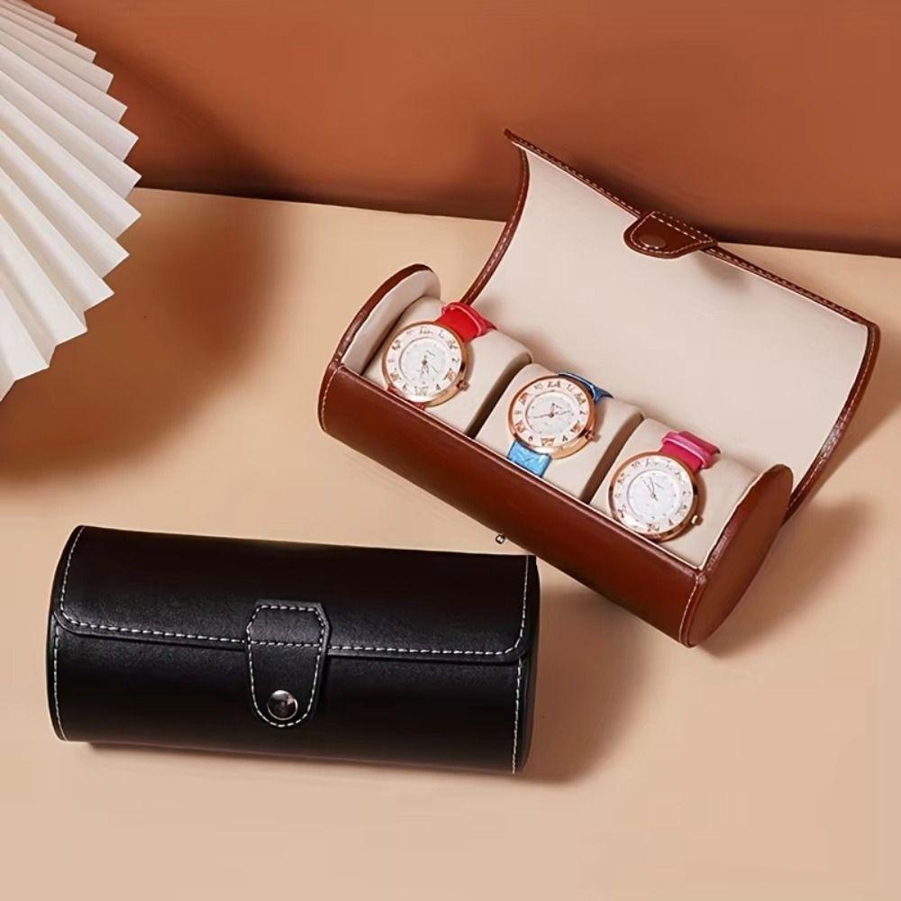 Portable Watch Display Case 3 Slots Watch Roll Travel Case Convenient Watch Storage Box  for Men
