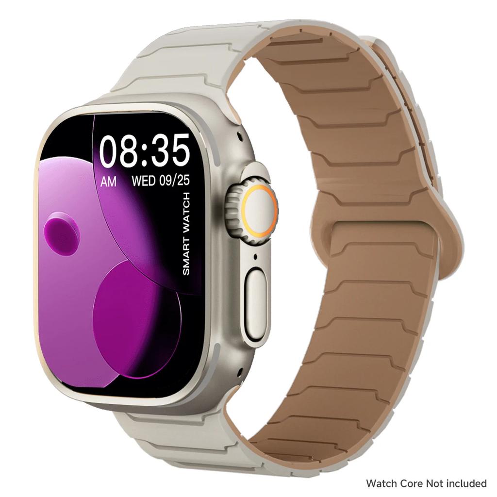 Two-tone strap for Apple watch ultra 3 49mm 45 44 38 40mm Magnetic sport band for iwatch 11 10 9 8 7 6 5 4 se3 Silicone Bracelet