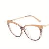 Fg Retro Photochromic Anti-Blue Light Glasses Fashionable Personalized Cat-Eye Metal Women'S Glasses