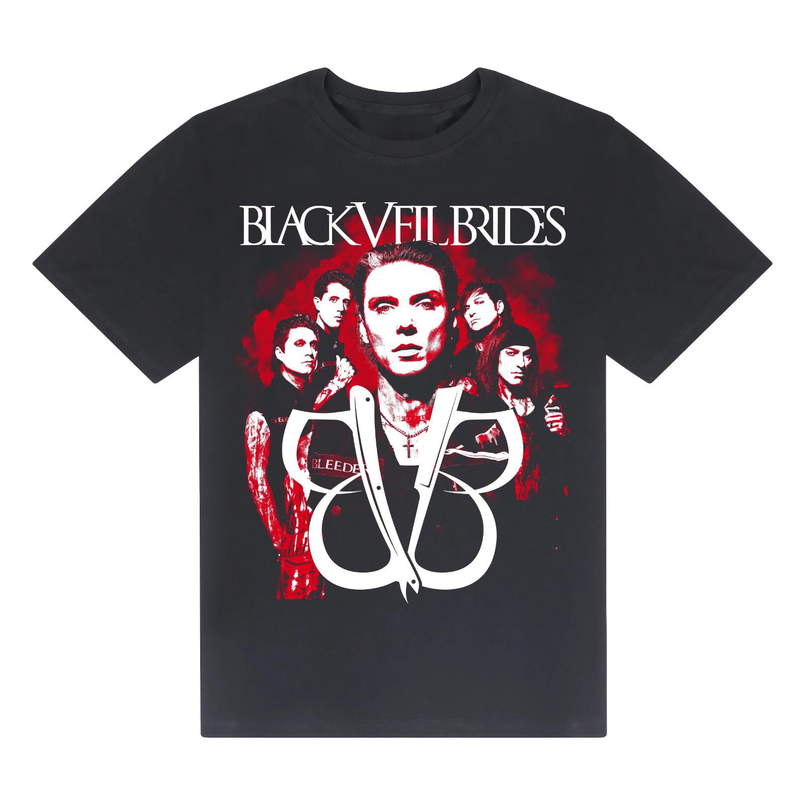 New BLACK VEIL BRIDES Band Heavy Cotton Black T Shirt For Men Full Size BT267 S разноцветный