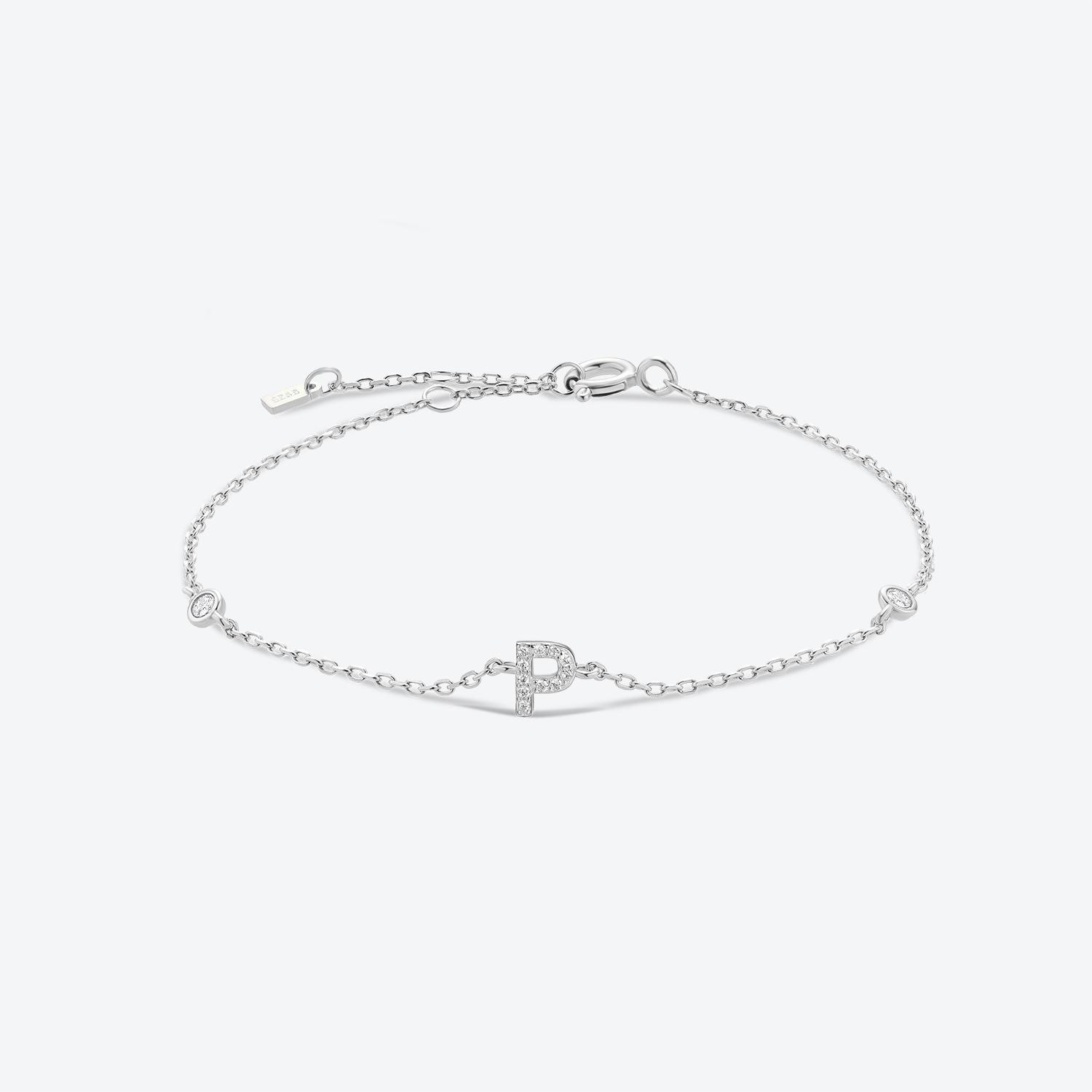 

ANDYWEN 925 Sterling Silver Monogram Letter Bracelet Crystal Luxury CZ Zircon Women Fine Jewelry M