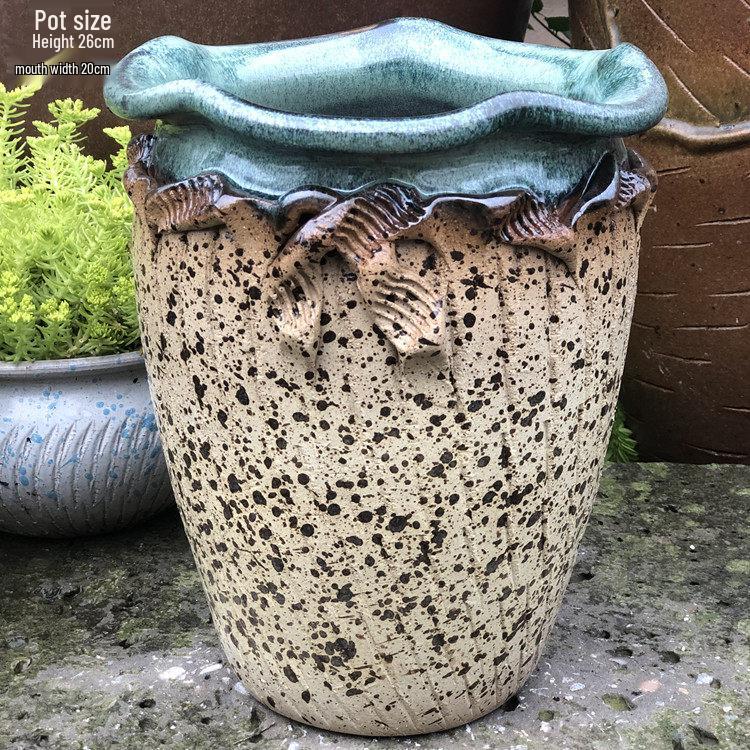 Retro Ceramic Zisha Pot: Large Succulent Planter with Rustic Personality