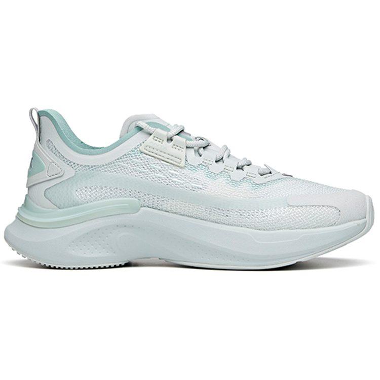 Anta Fabric Cushioning Slip Resistant Abrasion Resistant Low Top Running Shoes Women's White Gray Green 922125536-5