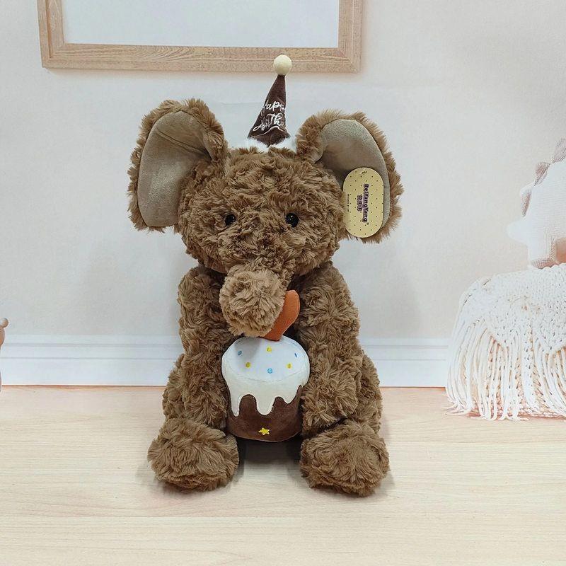 Chapéu de Aniversário Fofo Elefante de Pelúcia para Bolo Presente para Crianças Celebração de Aniversário de Natal