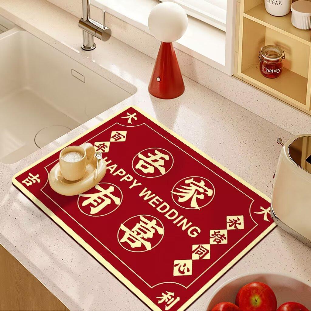 Kitchen Countertop Drain Mat High Appearance Level Absorbent Washing Dishes Dishes Dishes Chopsticks Sink Faucet Bar Table Mat