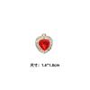 Alloy Diamond Belt Hanging Heart Pendant Color Transparent Necklace Bracelet Accessories Pendant Peach Heart Love Pendant