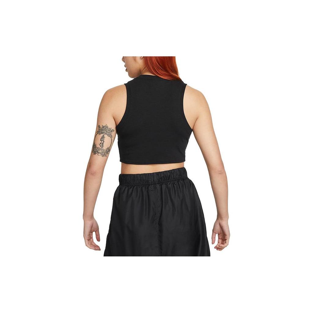 Nike Sportswear Essentials Geripptes Crop Tanktop Damen Tops Schwarz FB8280-010