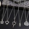 Gothic Charm Y2K Necklace Choker Cahin Punk Necklace Sweet Cool Heart Teeth Pendant  For Girls