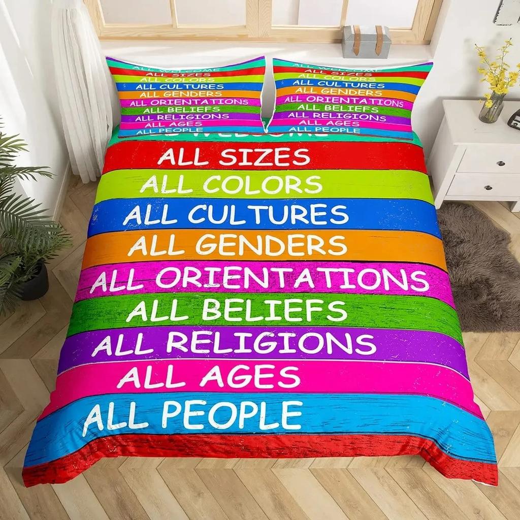 3D Print Lgbt Love Is Love Duvet Cover Set Rainbow Pride For Love Theme Romantic Comforter Bedding Set For Men Women