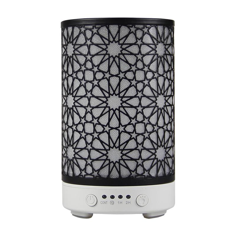 Aroma Diffuser 100ML Timing Function Hollow Star Ultrasonic Air Humidifier Bedroom Essential Oil Diffuser with LED Night Lights
