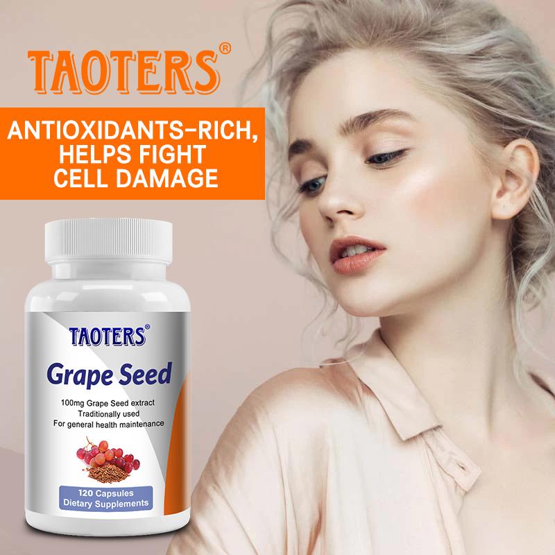 Taoters Grape Seed Capsules for Antioxidant and Skin Care 120 Capsules
