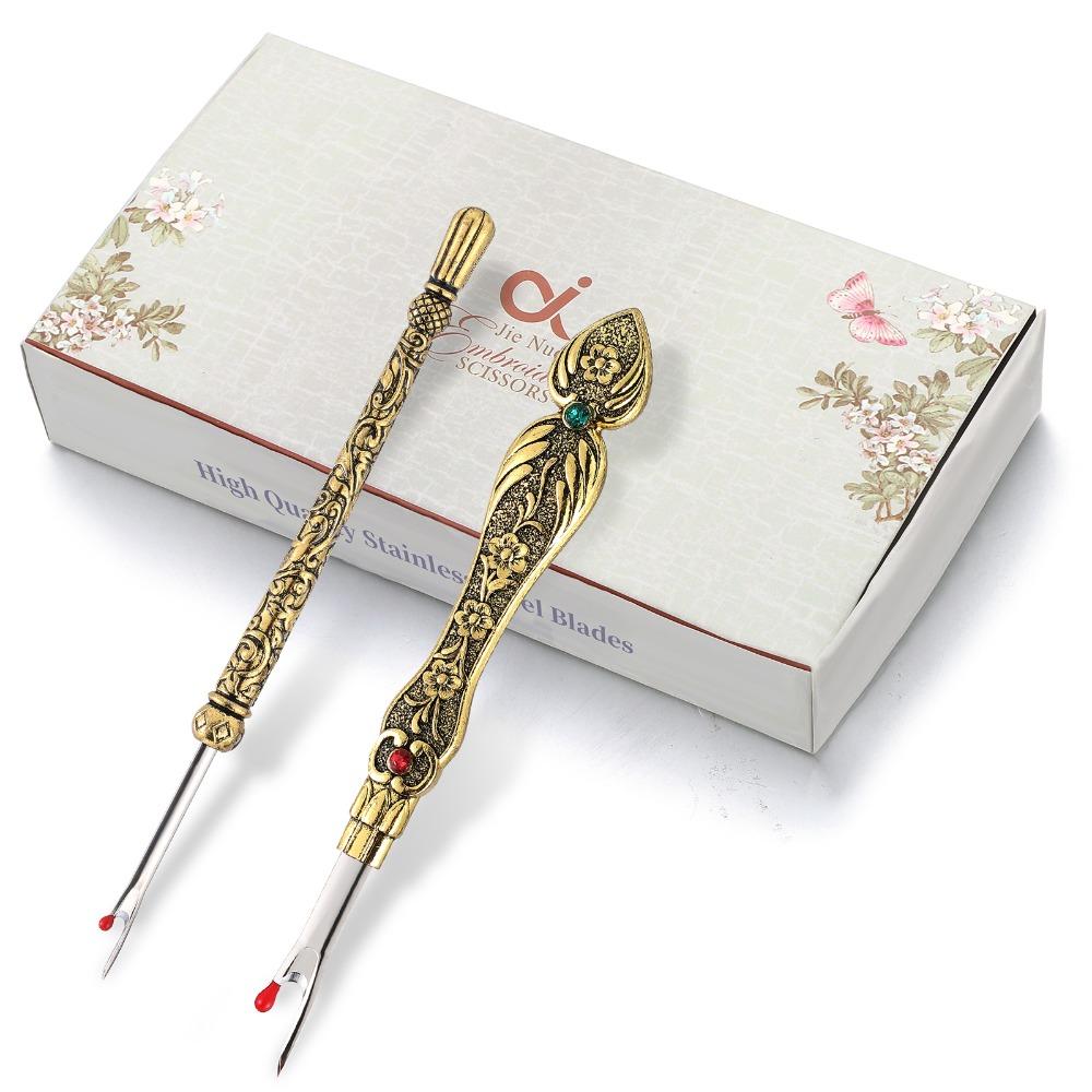 2pcs Metal Stitch Ripper European Vintage Thread Ripping Tool Handy Seam Ripper Set Sewing
