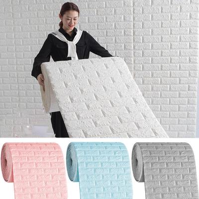 70 cm * 5 m 3D Kendinden Yapışkanlı Duvar Kağıdı Sürekli Su Geçirmez Tuğla Duvar Çıkartmaları Oturma Odası Yatak Odası çocuk Odası Ev Dekorasyon