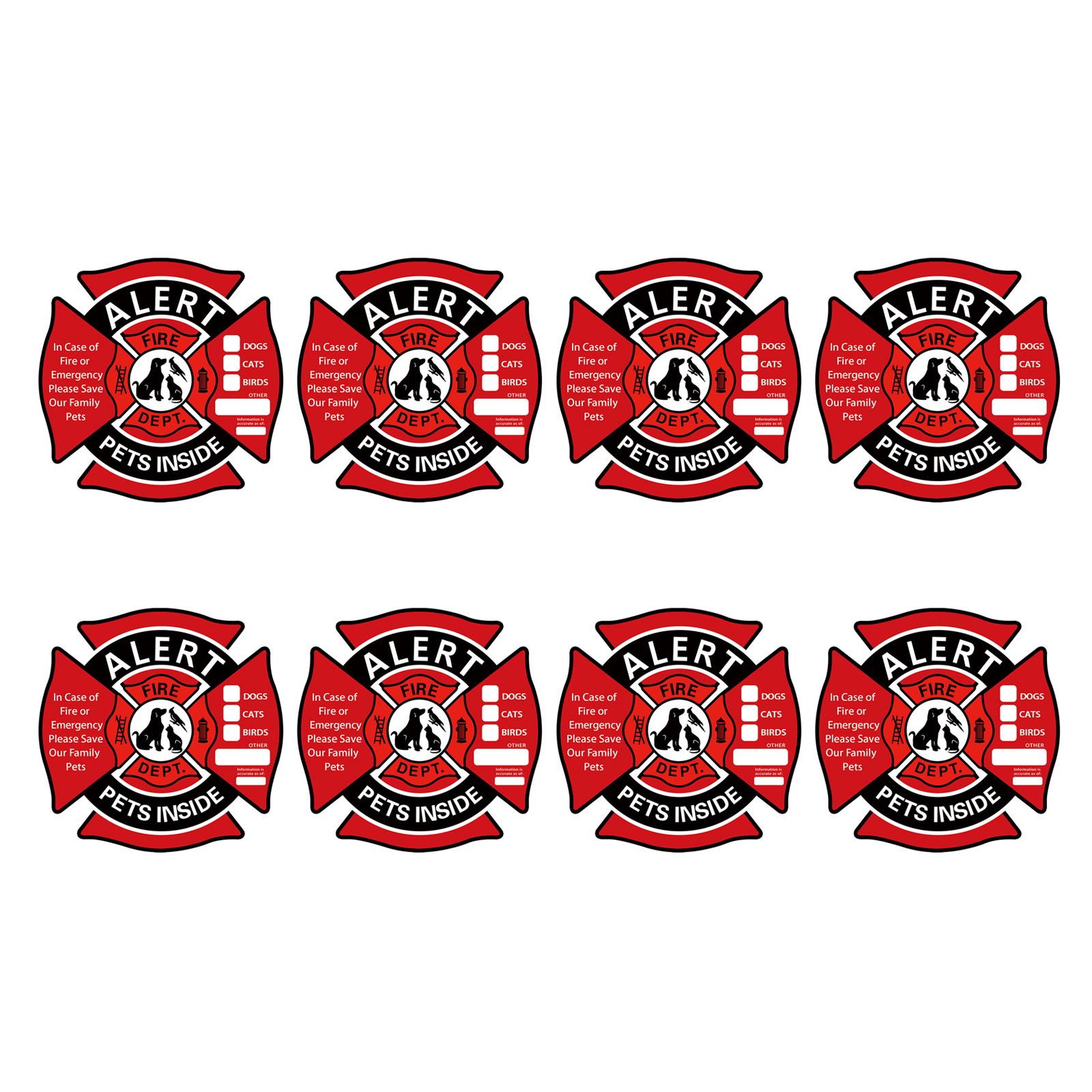

8 шт. Наклейки на окно для домашних животных Предупреждение о пожарной безопасности и спасении Наклейка «В доме питомец» Съемные наклейки для спасения в чрезвычайных ситуациях для окна 5