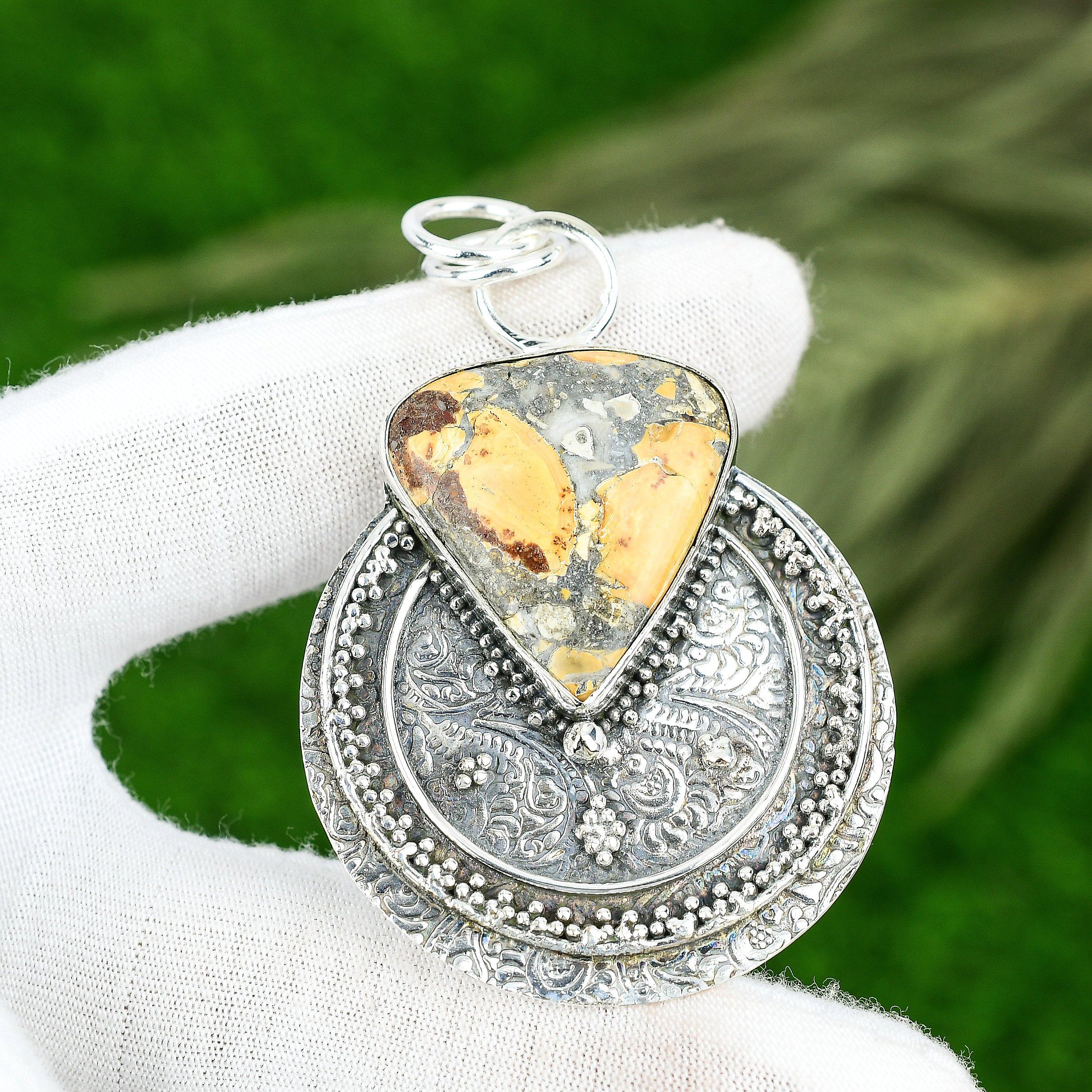 Mothers day Deal Maligano Jasper Gemstone 925 Silver Sister New Pendant Jewelry