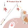 Feather Teaser Cat Toy Flying Feather Cat Catcher with Extra Long 34.5" Wand and Small Bell Fun Exerciser Playing Toy for Kitten