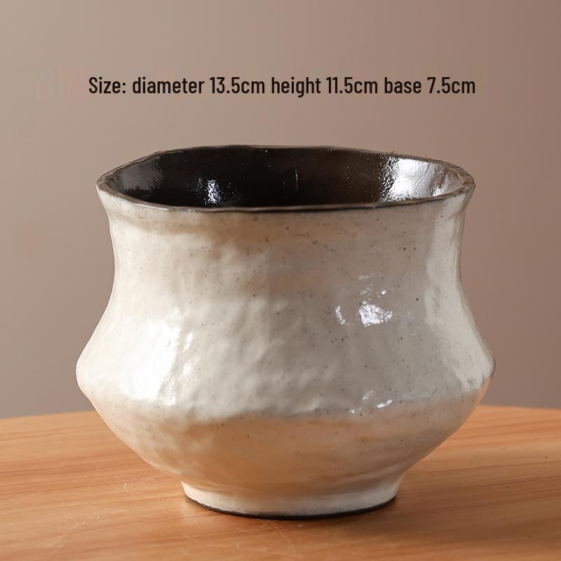 Белый керамический горшок для бонсай в стиле ваби-саби для украшения рабочего стола Ceramic