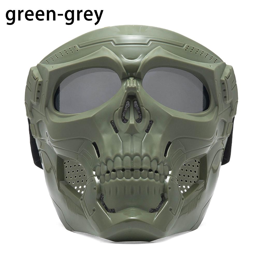 Cycling Colored Goggle Motorcycle Skull Skeleton Mask Windproof Full Face Mask Paintball Game Tactical Protection Helmet Mask