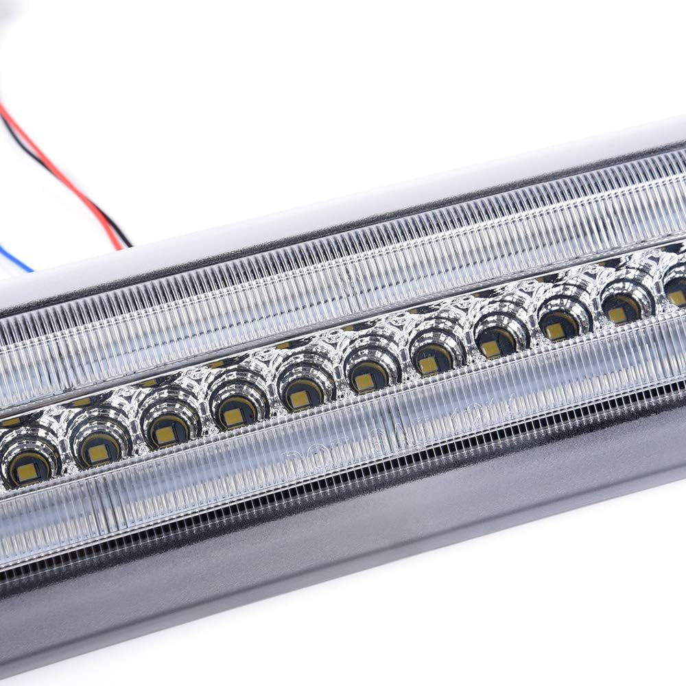 GRAND ORANGE LED 3rd Third Brake Light Compatible With 2009-2014 Ford F150 High Mount Rear Brake Stop Light Cargo Lamp Chrome Housing Clear Lens