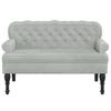 Panca con Schienale Grigio Chiaro 119,5 x 64,5 x 75 cm Velluto
