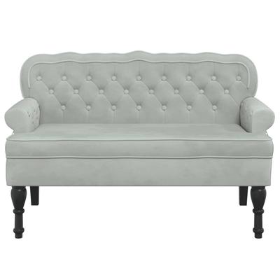 Panca con Schienale Grigio Chiaro 119,5 x 64,5 x 75 cm Velluto